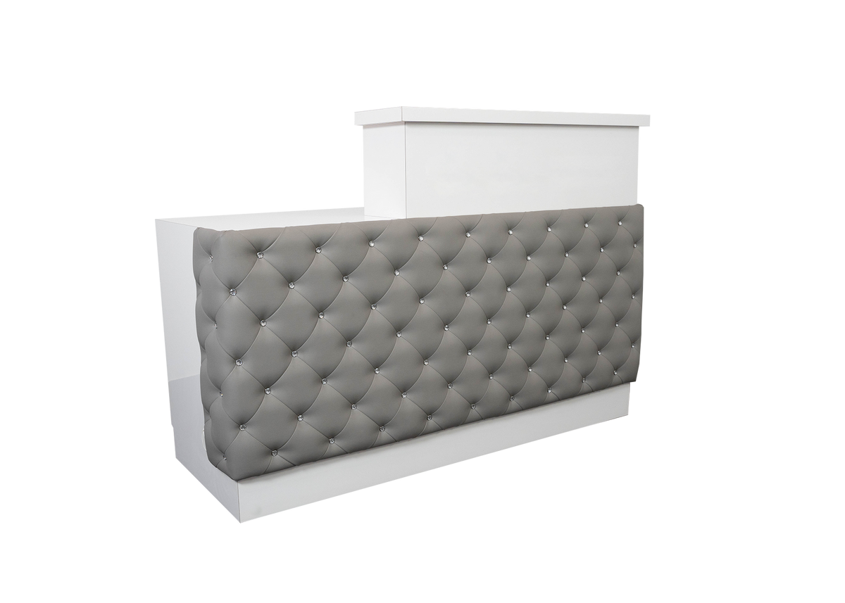 Valentino Lux Tufted Reception Desk with ADA Compliance Whale Spa