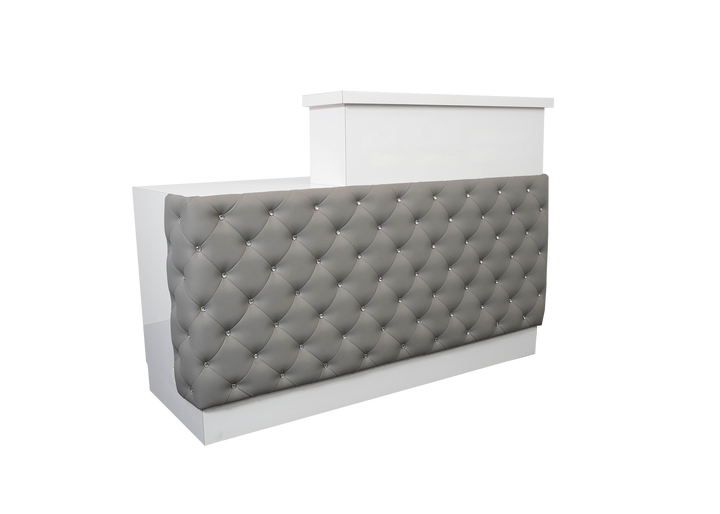 Valentino Lux Tufted Reception Desk with ADA Compliance Whale Spa