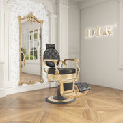 Princeton Gold Barber Chair - Black DIR