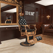 Princeton Gold Barber Chair - Black DIR