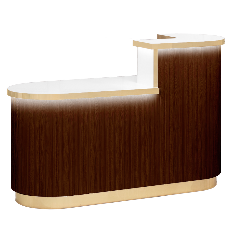 Olivia Reception Desk Walnut Whale Spa