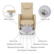 Relaxion II Pedicure Chair with Ventilation & Discharge Pump Beige DIR