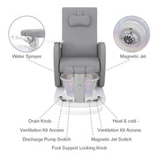 Relaxion II Pedicure Chair with Ventilation & Discharge Pump Gray DIR