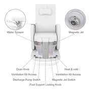 Relaxion II Pedicure Chair with Ventilation & Discharge Pump White DIR