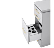 Romance II Styling Station Cabinet Silver Gray DIR