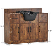 Barber Shampoo Storage Station for Hair Stylist, Salon Beauty Equipment with Backwash Sink 7139