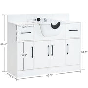 Barber Shampoo Storage Station for Hair Stylist, Salon Beauty Equipment with Backwash Sink 7139