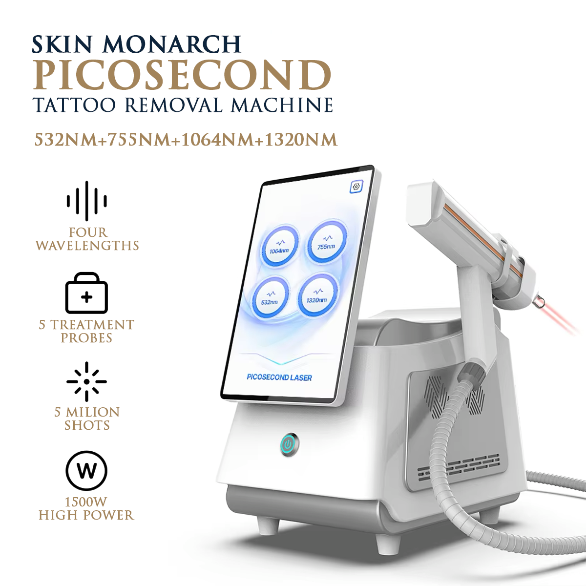 Skin Monarch Picosecond Tattoo Removal Laser 1500W