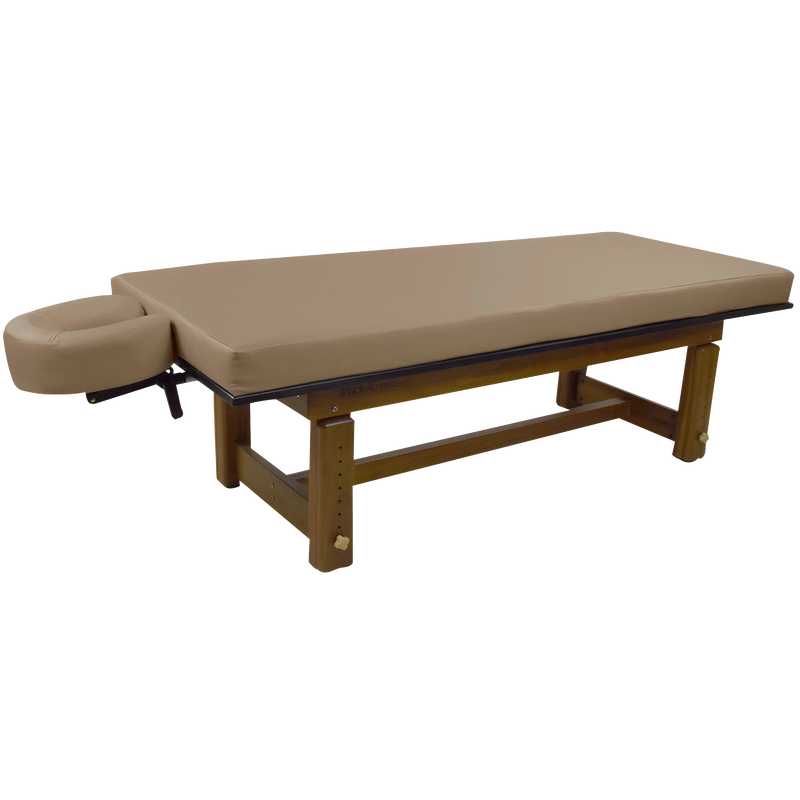 Solterra Teak Massage Table Camel TouchAmerica