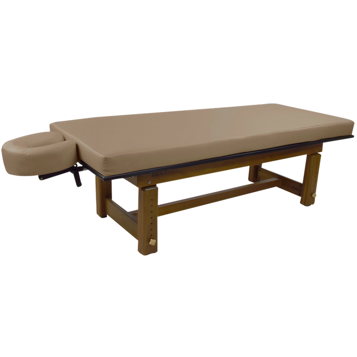 Solterra Teak Massage Table Camel TouchAmerica