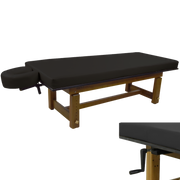 Solterra Teak Massage Table Black TouchAmerica