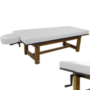 Solterra Teak Massage Table White TouchAmerica
