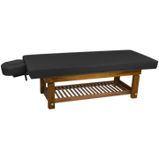 Solterra Teak Massage Table Black TouchAmerica