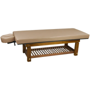 Solterra Teak Massage Table Camel TouchAmerica