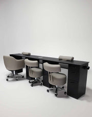 Triple Manicure Table w/ NO MOUNTED TOP - Edge Line Belava
