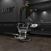 Vanquish Chrome Frame Barber Chair Black DIR