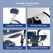 BarberPub Vintage Barber Chair, Hydraulic Reclining Salon Beauty Equipment 8739