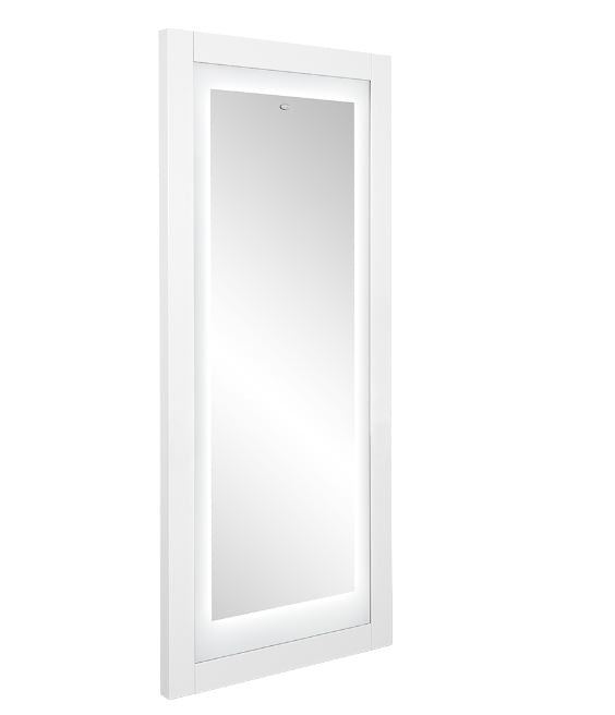 Luna LED Lighted Hair Salon Station and Wall Mirror White DIR
