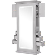 Adonis Double LED Lighted Styling Station Gray DIR