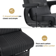BarberPub Reclining Barber Chair, Hydraulic Styling Salon Chair for Hair Stylist 8334