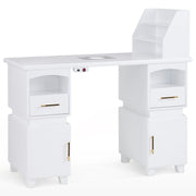 BarberPub Manicure Desk with Electric Dust Collector, Nail Art Table for Storage VC258