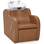 BarberPub Shampoo Bowl and Chair Set, Adjustable Ceramic Bowl and Chair for Salon 9312