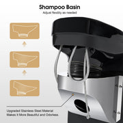 BarberPub Ceramic Bowl Backwash Shampoo Chair, Hair Washing Salon Station 9102