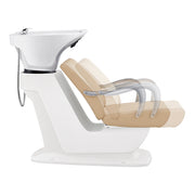 Beckman Shampoo Backwash Unit with Adjustable Seat Beige DIR