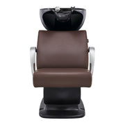 Beckman Shampoo Backwash Unit with Adjustable Seat Brown DIR