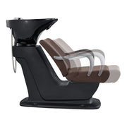 Beckman Shampoo Backwash Unit with Adjustable Seat Brown DIR