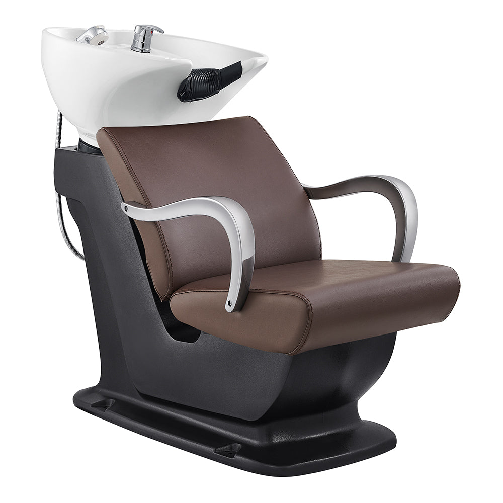 Beckman Shampoo Backwash Unit with Adjustable Seat Brown DIR
