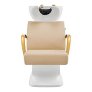 Beckman Gold Salon Shampoo Unit with Adjustable Seat Beige DIR