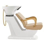 Beckman Gold Salon Shampoo Unit with Adjustable Seat Beige DIR