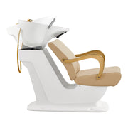 Beckman Gold Salon Shampoo Unit with Adjustable Seat Beige DIR