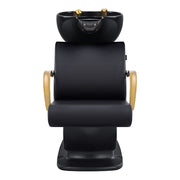 Beckman Gold Salon Shampoo Unit with Adjustable Seat Black DIR