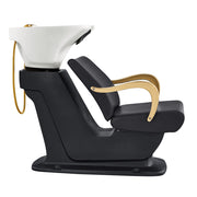 Beckman Gold Salon Shampoo Unit with Adjustable Seat Black DIR