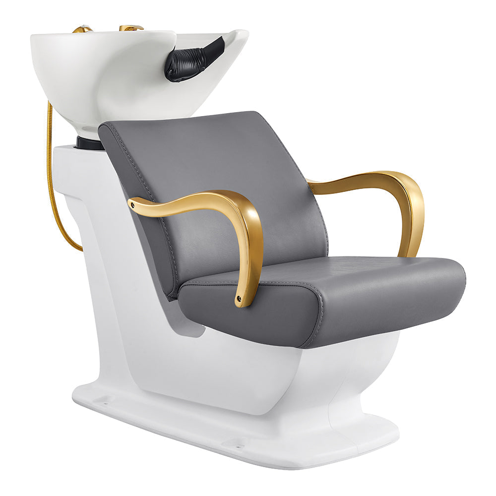 Beckman Gold Salon Shampoo Unit with Adjustable Seat Gray DIR