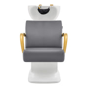 Beckman Gold Salon Shampoo Unit with Adjustable Seat Gray DIR