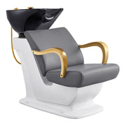 Beckman Gold Salon Shampoo Unit with Adjustable Seat Gray DIR