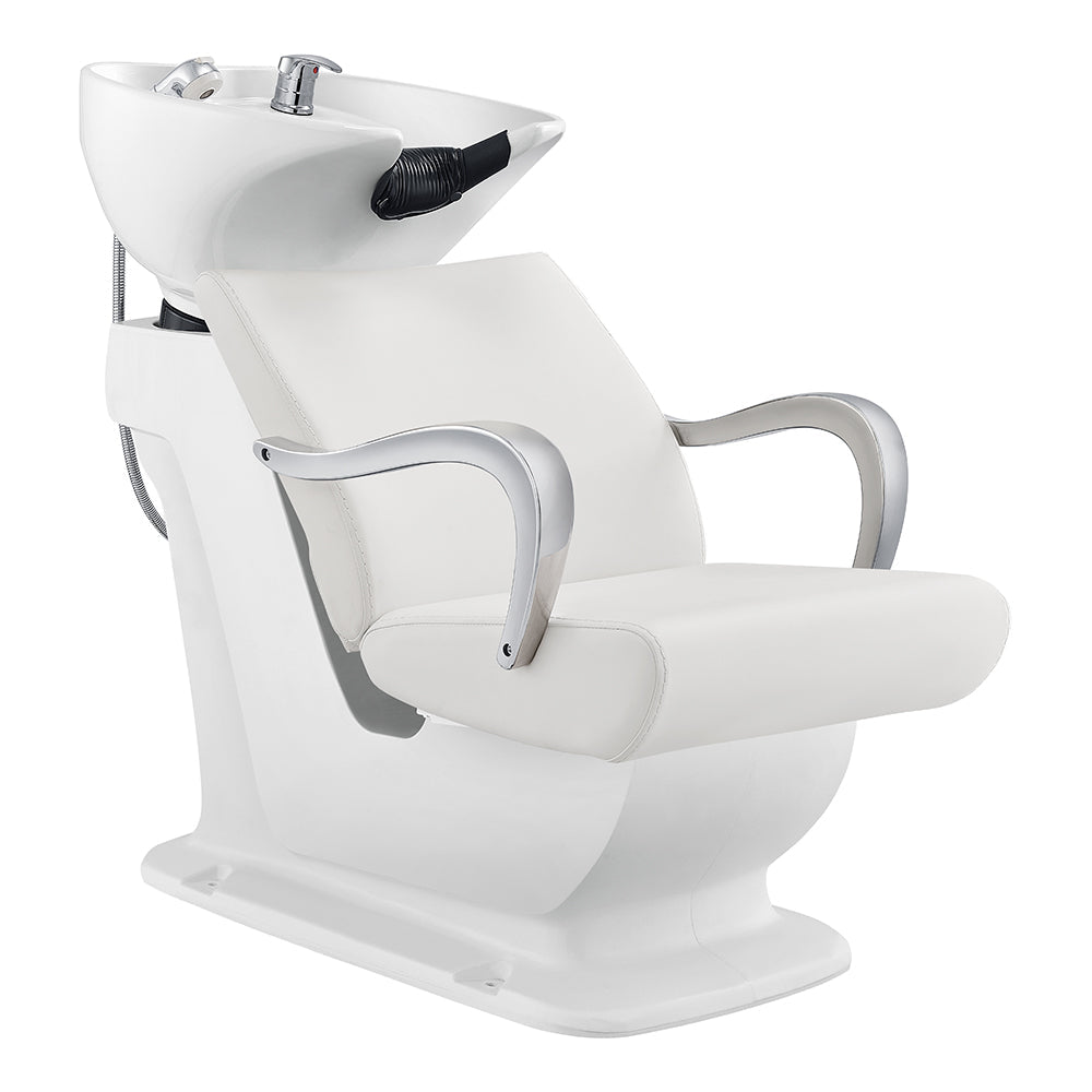 Beckman Shampoo Backwash Unit with Adjustable Seat White DIR