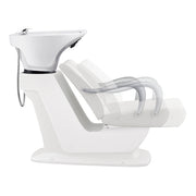 Beckman Shampoo Backwash Unit with Adjustable Seat White DIR