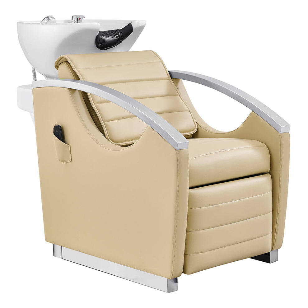 Bella V Reclining Massage Salon Backwash Chairs Beige DIR
