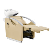 Bella V Reclining Massage Salon Backwash Chairs Beige DIR