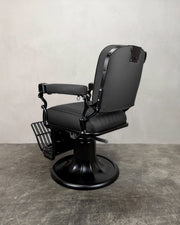 Vintage Koken Barber Chair - Matte Black with Alsace Stitching