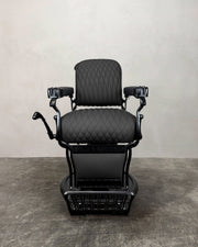 Vintage Koken Barber Chair - Matte Black with Alsace Stitching
