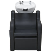 BarberPub Shampoo Bowl and Chair Set, Adjustable Ceramic Bowl and Chair for Salon 9312