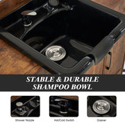 Barber Shampoo Storage Station for Hair Stylist, Salon Beauty Equipment with Backwash Sink 7139
