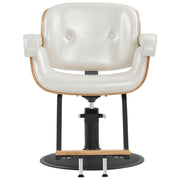 BarberPub Wooden Swivel Salon Chair for Hair Stylist, Hair Styling Chair 62