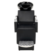 BarberPub Shampoo Station Chair, Ceramic Shampoo Bowl Sink Chair Salon 9080