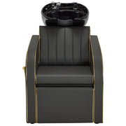 Backwash Shampoo Chair with Adjustable Porcelain Bowl Sink Unit for Spa Salon 9175